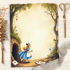 Papel de Scrapbook da Alice Descendo a Toca do Coe