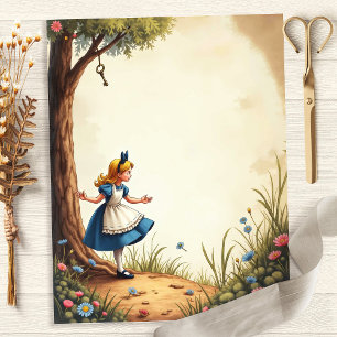 Papel de Scrapbook da Alice e da Árvore da Chave