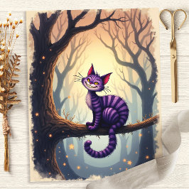Papel de Scrapbook da Floresta do Gato de Cheshire