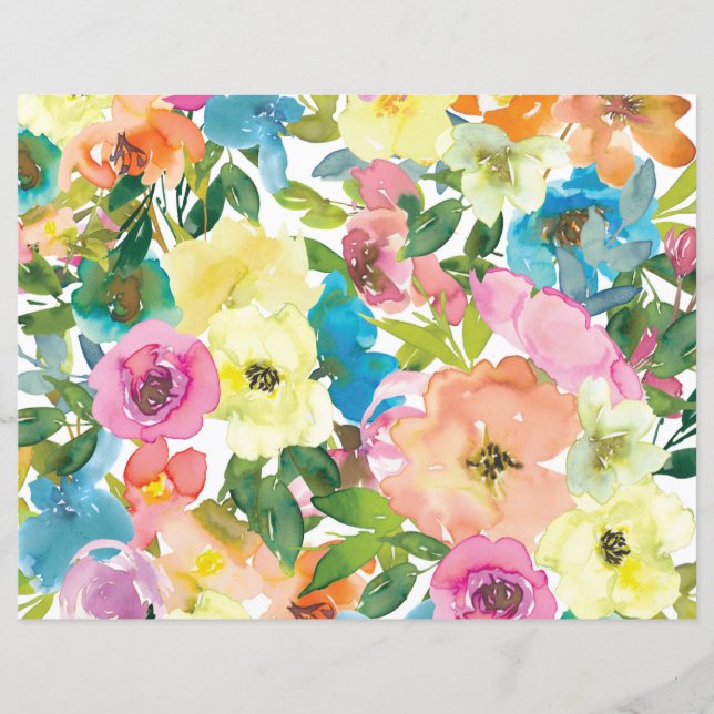 Papel de Scrapbook das Flores de Mola (Frente)