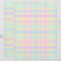 Papel de Scrapbook de 2 Lados com Xadrez Pastel de