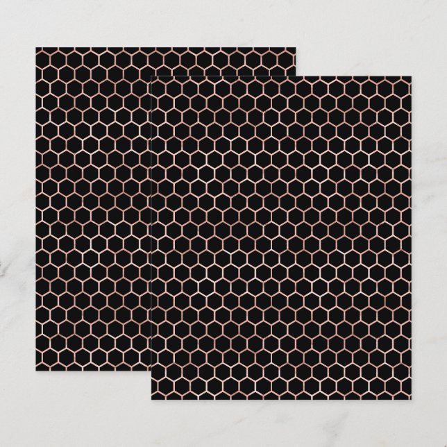 Papel de scrapbook de abelha Dourada de Rosa preto (Frente/Verso)