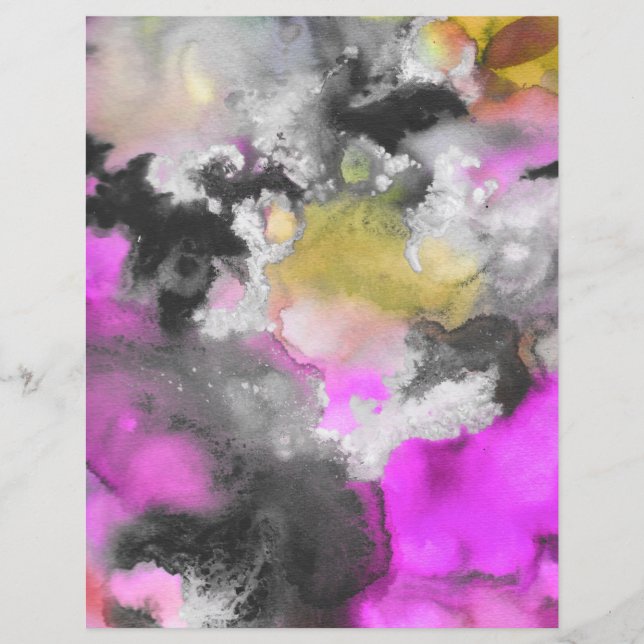 Papel de Scrapbook de Aguarela Brilhante 2 Lados (Frente)