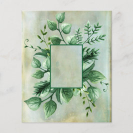 Papel de Scrapbook de Aquarela de Folhagem Verde