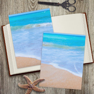Papel de Scrapbook de Areia de Praia com Água do O