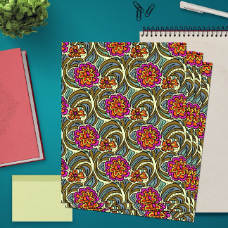 Papel de Scrapbook de Arte de Flores de Jardim com