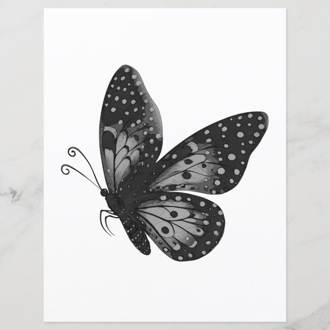 Papel de Scrapbook de Borboleta Individual (Frente)