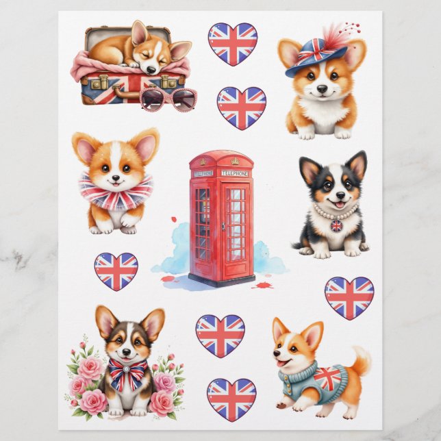 Papel de Scrapbook de Cabine Telefônica de Londres (Frente)