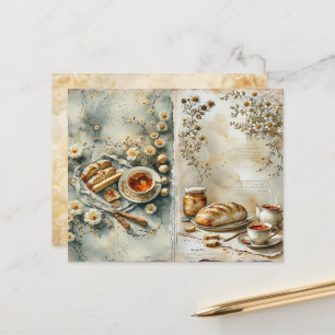 Papel de Scrapbook de Café da Manhã Vintage em Aqu