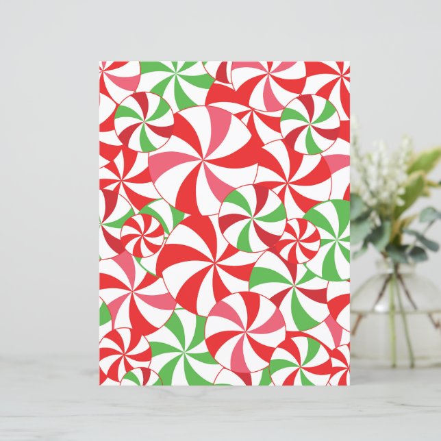 Papel de Scrapbook de Cana de Açúcar de Natal (Em pé/Frente)