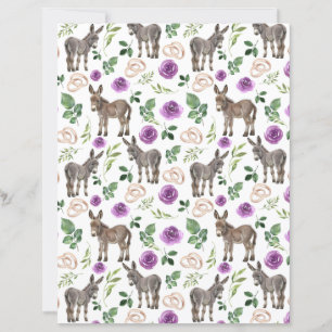 Papel de Scrapbook de Casamento Floral Roxo Burro