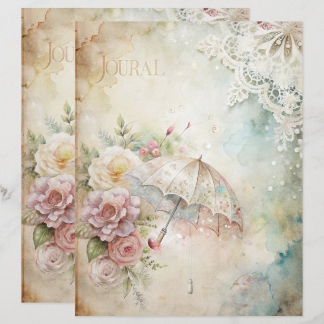 Papel de Scrapbook de Chique Azul (Frente/Verso)