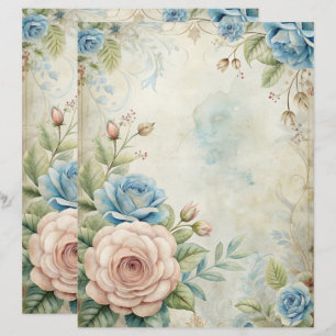 Papel de Scrapbook de Chique Azul