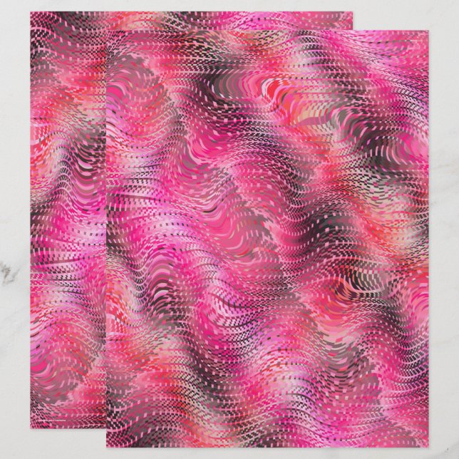 Papel de Scrapbook de Couro de Cobra Falso Rosa Pá (Frente/Verso)