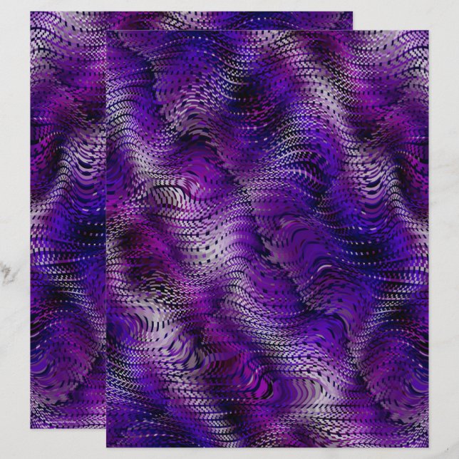 Papel de Scrapbook de Couro de Cobra Falso Roxo Pá (Frente/Verso)