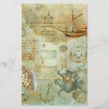 Papel de scrapbook de decoupage de vida oceânica v
