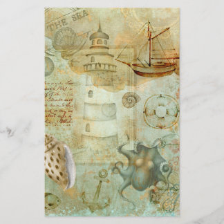 Papel de scrapbook de decoupage de vida oceânica v