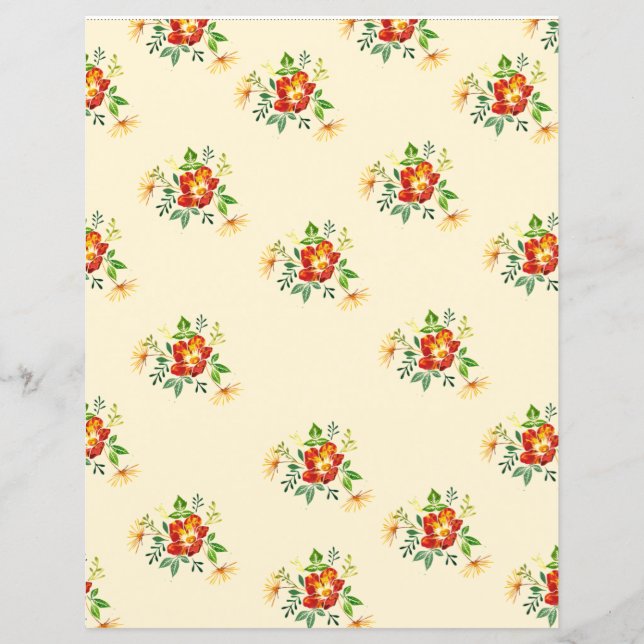 Papel de Scrapbook de Flor de Primavera (Frente)