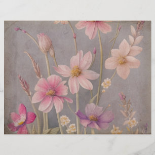 Papel de Scrapbook de Flor Vintage
