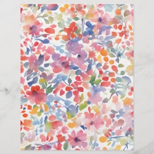 Papel de Scrapbook de Florais Soltos Aquarela Abst