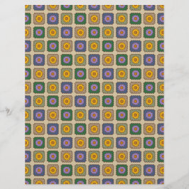 Papel de Scrapbook de Flores Avó Quadrados Daisy