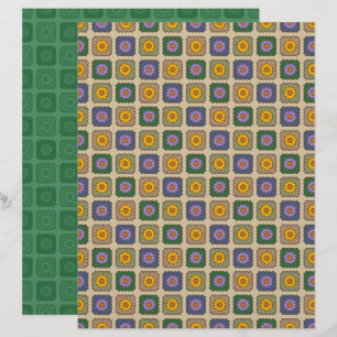 Papel de Scrapbook de Flores Avó Quadrados Daisy