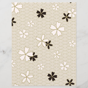 Papel de scrapbook de flores japonesas Elegante