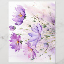Papel de Scrapbook de Flores Silvestres Aguarela R