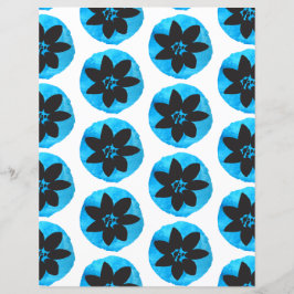 Papel de scrapbook de flores tropicais azul escuro