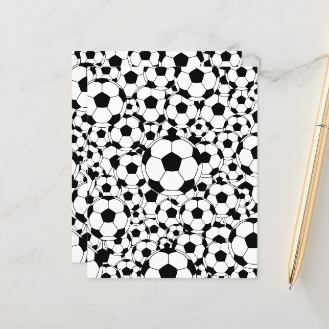 Papel de Scrapbook de Fundo de Bola de Futebol (Frente/Verso In Situ)