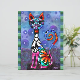 Papel de Scrapbook de Gatinho Felino Divertido de 