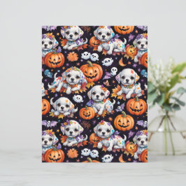 Papel de Scrapbook de Halloween com Cachorrinho Ma