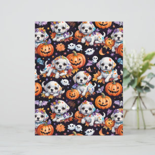 Papel de Scrapbook de Halloween com Cachorrinho Ma