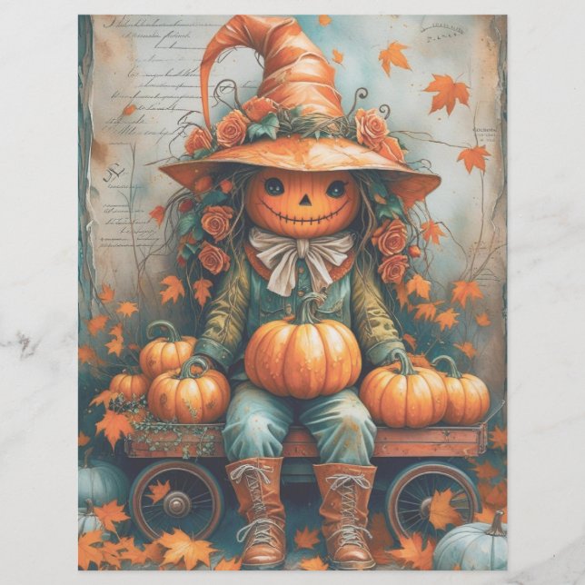 Papel de Scrapbook de Halloween Gótico Vintage Ass (Frente)