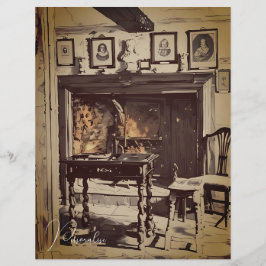 Papel de scrapbook de incêndio em casa da Vintage