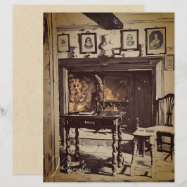 Papel de scrapbook de incêndio em casa da Vintage 