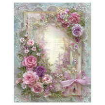 Papel de Scrapbook de Jornalzinho Vintage Rosa Azu