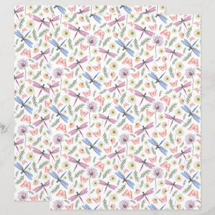 Papel de Scrapbook de Libélulas & Borboletas