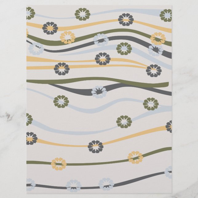 Papel de Scrapbook de Linha Ondulada: (Frente)