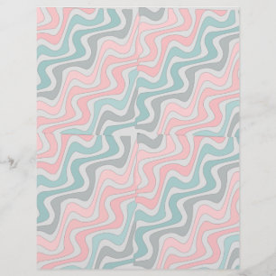Papel de Scrapbook de Linha Ondulada Pastel