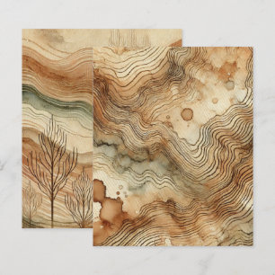 Papel de scrapbook de madeira com aquarela automát