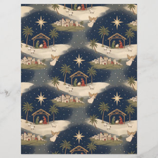 Papel de Scrapbook de Natal da Natividade de Belém