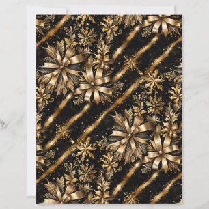 Papel de Scrapbook de Natal em Dourado Metálico Lu