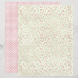 Papel de Scrapbook de Natal Rosa Pastel Fofo