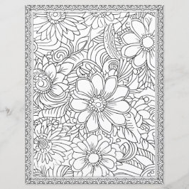 Papel de Scrapbook de Página para Colorir Floral E