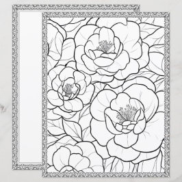 Papel de Scrapbook de Página para Colorir Floral E