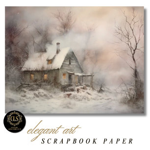 Papel de Scrapbook de Paisagem de Casa de Campo em