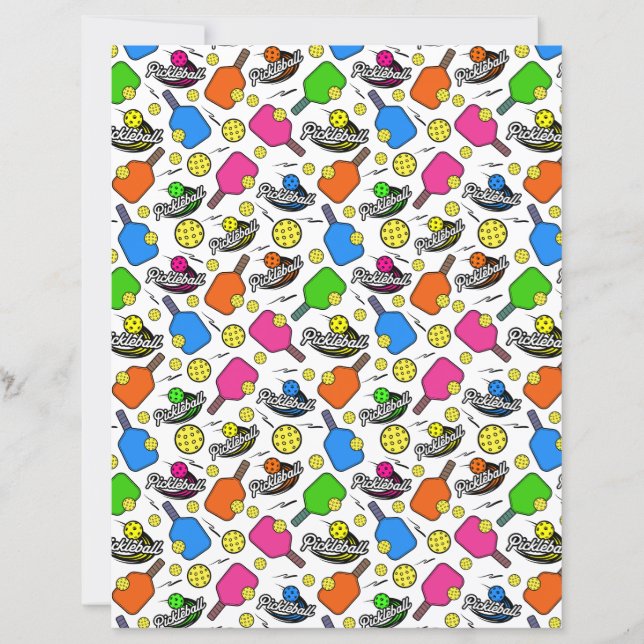 Papel de Scrapbook de Pickleball (Frente)