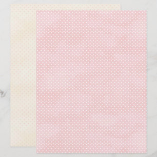 Papel de Scrapbook de Pontos Rosa Coquete Vintage