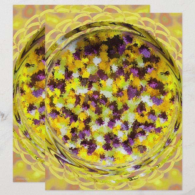 Papel de Scrapbook de Potpourri Amarelo 2 Lados Pá (Frente/Verso)